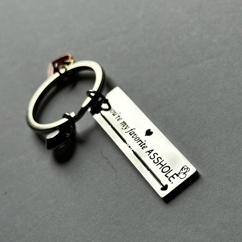 “My Favorite” Keychain with charms! Rust resistant keychain